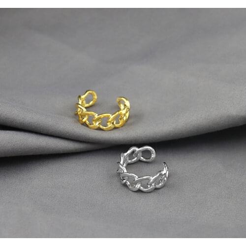 1 Piece Copper Chain Rings Open Adjustable Ring For Women Couples Vintage Handmade Twisted Geometric Finger Jewelry Party Gifts