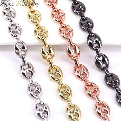 3 Meters, Gold Silver Color Coffee Beans Link Chain Necklace Bracelet Chain For Women Men Jewelry Making