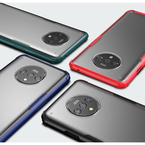For OnePlus 7T Case Hard PC+Silicone Matte Transparent shockproof protective Back Cover Case for one plus 7t pro oneplus7t 1+7t