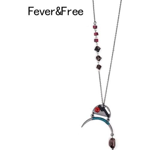 Fever&Free Unique Collier Ethnique Boheme Vintage Natural Stone Big Necklaces & Pendants Fashion Jewelry For Women Birthday Gift