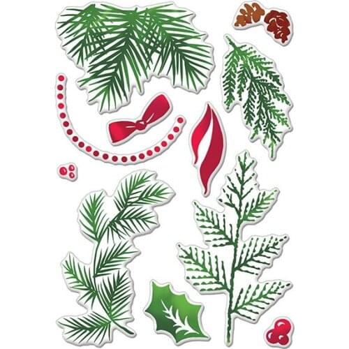 FXL Christmas Greenery Transparent Clear Silicone Stamp/Seal for DIY scrapbooking/photo album Decorative clear stamp sheets