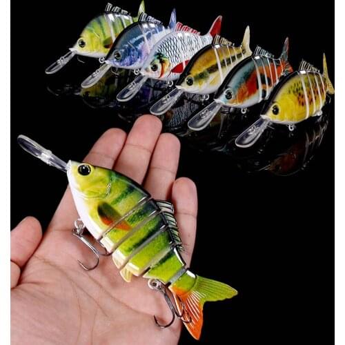 HENGJIA 1pcs Deep Diving Multi-jointed Swimbait Wobbler 15cm 31.5g 6-Segment 4 Hook Artificial Hard Bait Fishing Lure Tackle