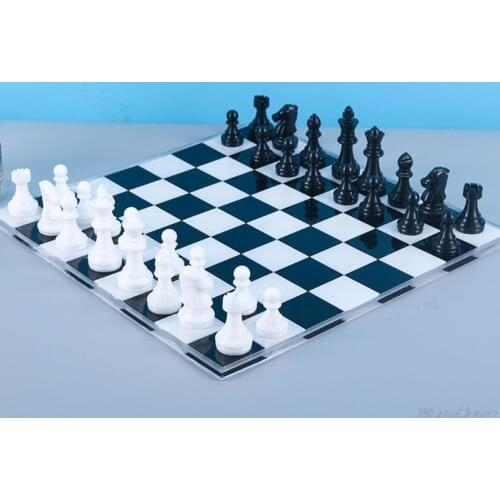 DIY Crafts Making Tools Crystal Epoxy Resin Mold International Chess Checkerboard Casting Silicone Mould F20 21 Dropshipping