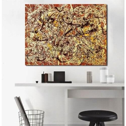 Jacksones Pollocker Action Painting Wall Art Canvas Poster And Print Canvas Painting Decorative Picture Living Room Home Decor