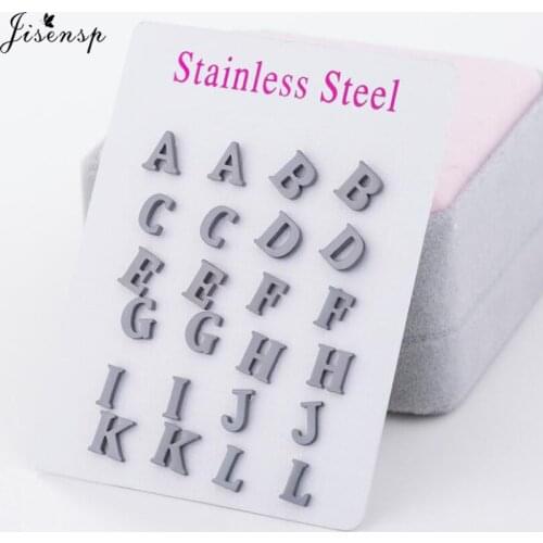 Jisensp New Fashion 26 English Alphabet Earrings Stainless Steel Letter Earrings for Women Gift boucle d'oreille femme 2020