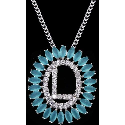 Bettyue Elegant Jewelry Round Hollow Out Shape AAA CZ Letter L Necklace Multicolor Choice For Women Fashion Party Decoration