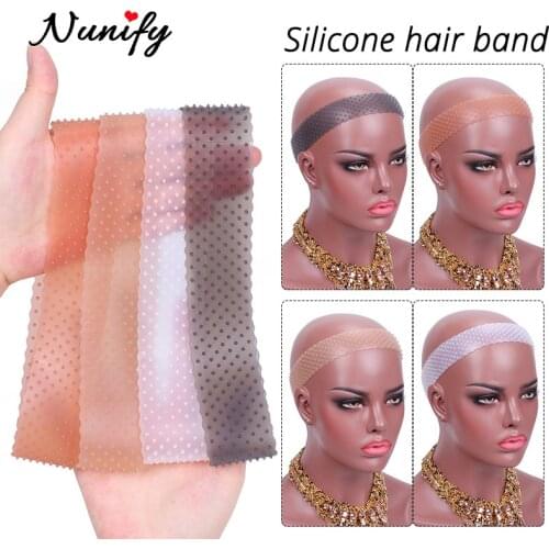 Brown Transiparent Skin Color Silicone Wig Band For Hair Fix Nunify M L Two Size Silicone Headband For Sports 1Pcs Wig Grip Band