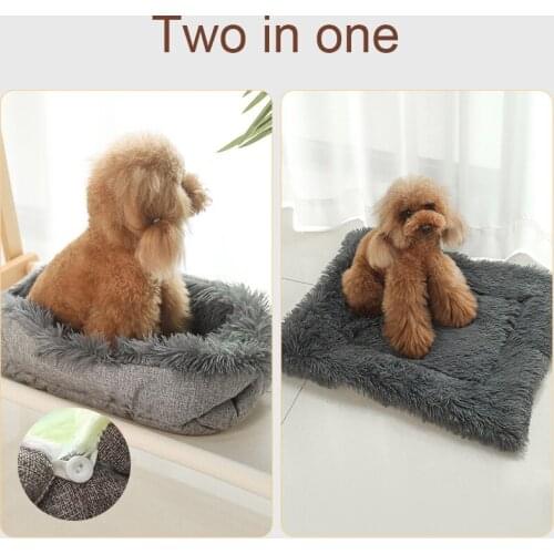 Pet Dog Bed Mats Foldable Washable Cats Sleeping House Nest Plush Cute Soft Winter Warm Portable Pets Sleep Beds Soft Mats House