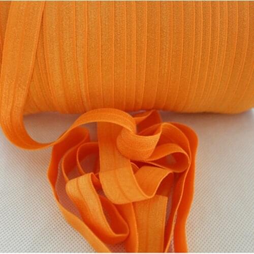 T.R RIBBON #668 orange 5/8" FOE elastic, solid Fold Over Elastic FOE for Headbands 50yards and 100yards/lot