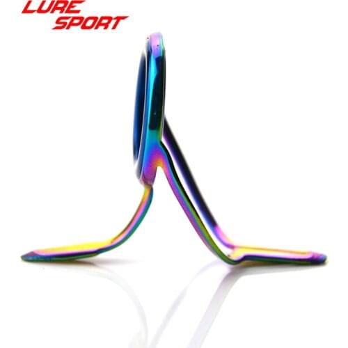 LureSport 9pcs MN Rainbow frame Guide Top set Casting Rod Building Component Blue Ring guide Fishing Pole Repair DIY Accessory