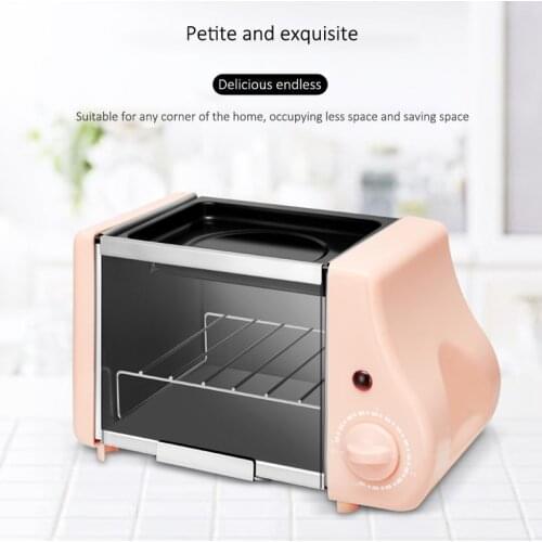 Cute mini oven fried baking two in one breakfast machine multi-function bread roaster 1-15min timing roasting machine 220W 220V