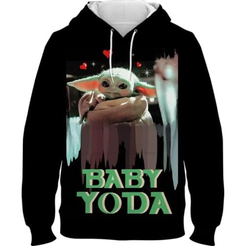 The Mandalorian Baby Yoda Mens Sweatshirt Spring Autumn Marvel 3D Print Children Pullover Cartoon Anime Womens Hoodies