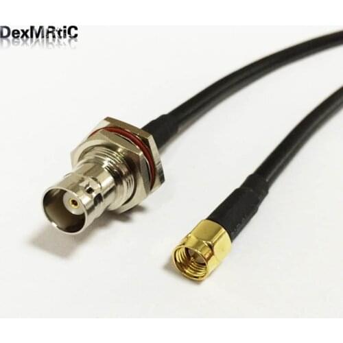 SMA Male To BNC female bulkhead pigtail cable adapter RG58 50CM/100CM wholesale NEW