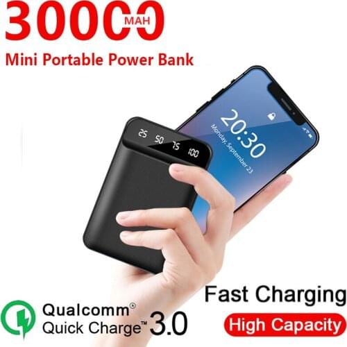 Protable 30000mAh Power Bank Phone Charging Mini Outdoor Travel Emergency Poverbank External Battery for Xiaomi Samsung IPhone