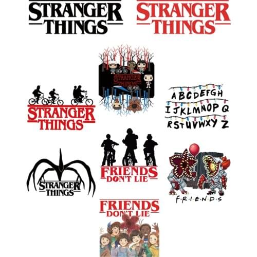 Hot stranger things patches for clothing Stripe for jacket Iron-on transfers for clothing patches Appliques on clothes