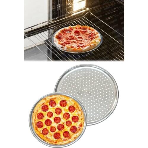 Perforated Stainless Steel Pizza Baking Tray 32 Cm