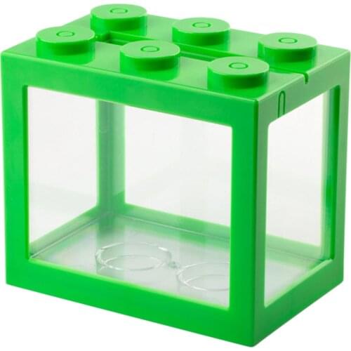 Transparent Acrylic Fish Tank Stackable Building Block Design Ecological Tank Mini Aquarium Fish Tank Small Reptile Pet Fish Box