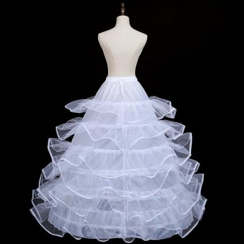 Real Photo Puffy 6 Hoops Petticoat Underskirt Crinolines Rockabilly Petticoat for Wedding Evening Dress Jupon cerceau mariage
