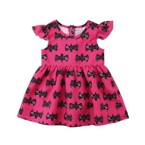 Newborn Baby Girl Cartoon Fly Sleeve Cartoon Pageant Dresses Outfit 0-5T Size 1-5T