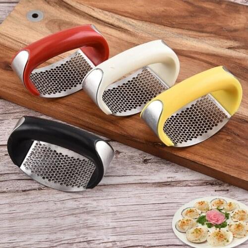 304 stainless steel Manual Garlic Press Rocker with Handle Stainless Steel Garlic Crusher Squeezer Slicer Mincer Chopper Kitchen