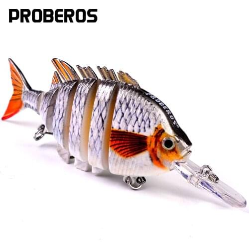 PROBERO SwimBait 6 Sections Fishing Lures 13.67g-0.48oz/10cm--3.93" with 6# Hook Fishing Tackle 14 Colors Fishing Baits