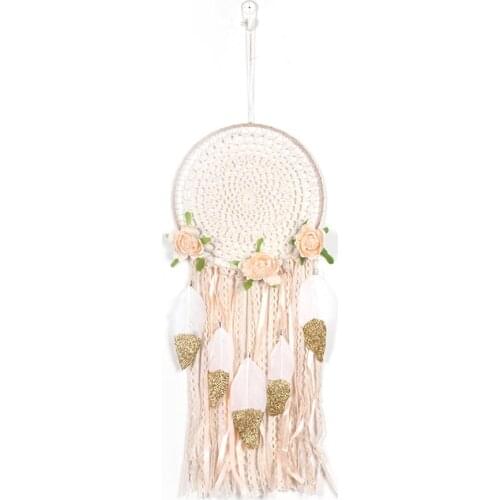 Nordic Simple Dream Catcher Lace Feather Shaped Dream Catcher Hanging Balcony Outdoor Garden Pendant