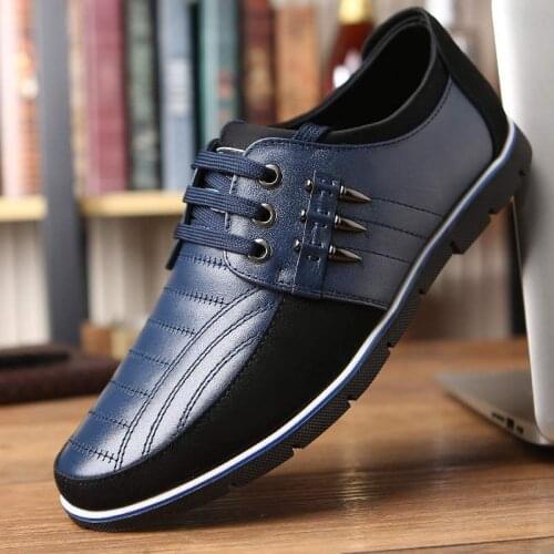 Men genuine leather shoes High Quality Elastic band Fashion design Solid Tenacity Comfortable Mens shoes2021