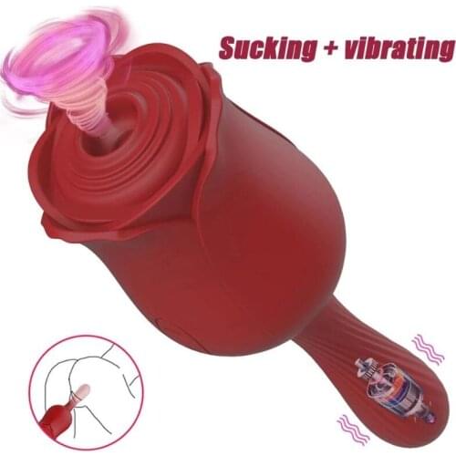Female Clit Sucker Clitoris Vacuum Vibrating Dildo Sexual Goods Sucking Rose Vibrator Sex Toys For Women Adults Sex Shop