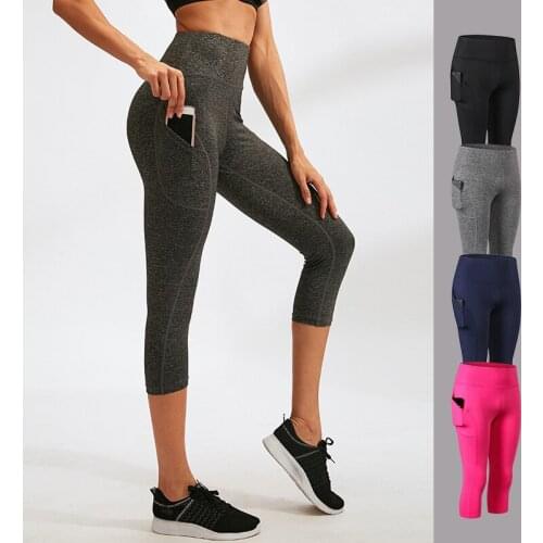 Women Leggings Fitness Sports 3/4 Length Trousers Athletic Pants Summer Stretch Capris Pants Trousers Pantalon Mujer Leggin
