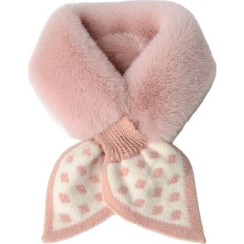 Ladies knitted scarf high-end fashion authentic warm imitation fur mink bib new 2021