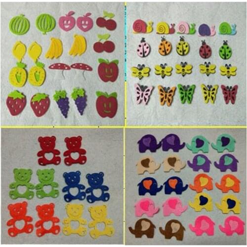 ZYOKRA Beautiful 4 designs fruit animals bear elepant Gift Nonwoven Felt DIY Home Kindergarten Decoration Early Learning Tool
