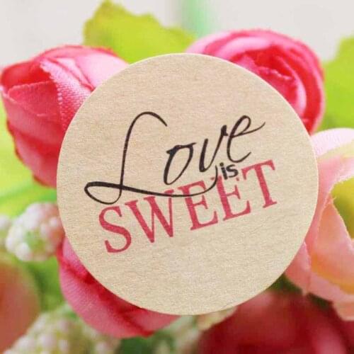 100pcs love sweet vintage self adhesive sticker labels candy/gift/souviours decoration label tag 3cm size