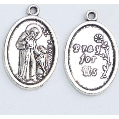 100pcs of Saint Francis Pray For Us Medal Pendants