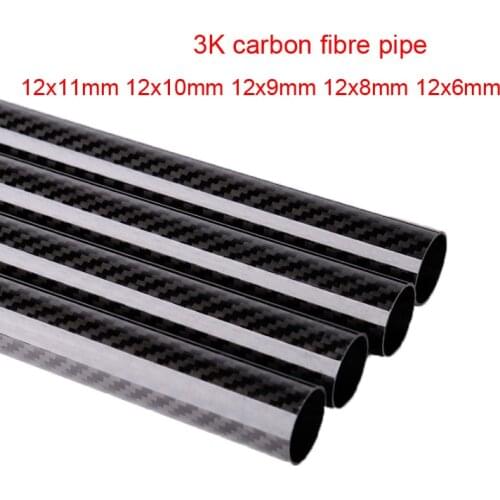 12x11mm 12x10mm 12mm od 3K carbon fibre tube Hollow Carbon fiber pipe carbon tube CF holder Carbon rod Twill matte Plain light