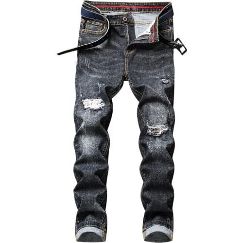 2021 Mens Spring New Mens Regular Classic Fashion Fit Jeans Elasticity Denim Personality Pants Male Brand Trousers