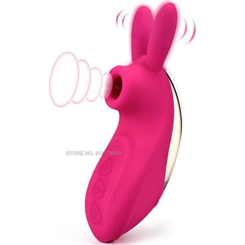 3-IN-1 Sucking Licking Rabbit Vibrating G-spot Clit Sucking Vibrator Nipple Stimulation Tongue Massager Sex Toy for Women Couple