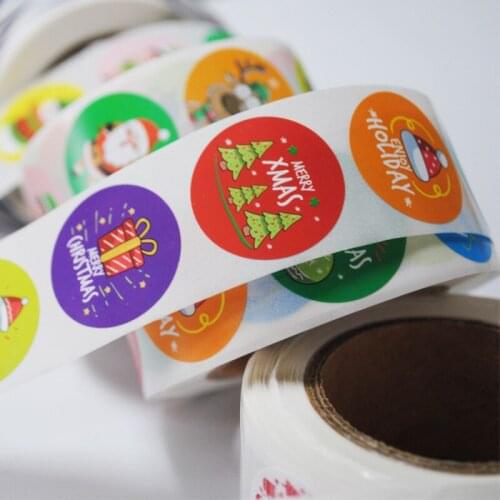 500Pcs Merry Christmas Stickers Holiday Decoration Wrapping Gift Box Label Stickers Tags Envelope Stationery Seal Sticker Labels