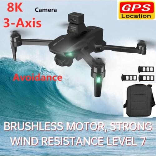 5G 8K GPS Smart Follow RC Drone Brushless Anti-shake 3-Axis gimbal 8K EIS Camera 2000M Level 7 Wind Resistance Aircraft With Bag