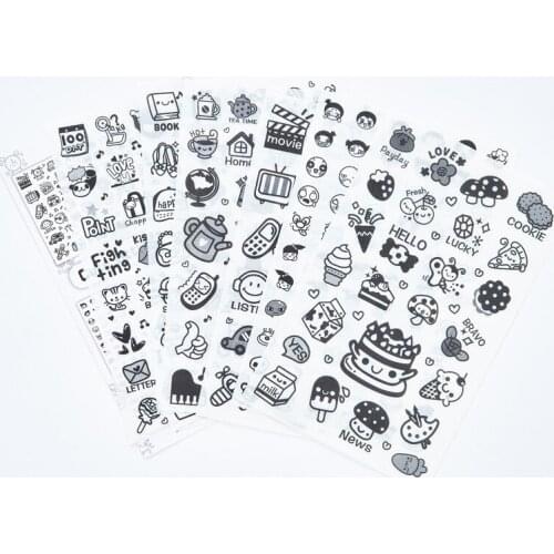6pcs Cute little icon transparent sticker Organizer Calendar Diary Book Planner Scrapbook Decoration Diary Sticker papeleria