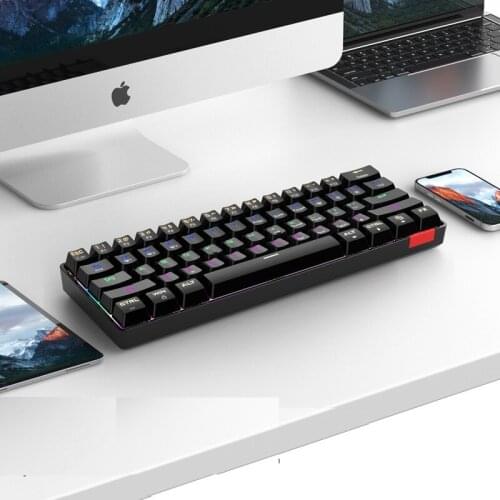 61-Key Bluetooth Dual-Mode Wireless Green Axis Mechanical Keyboard RGB Gaming Tablet Mobile Notebook