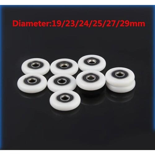 8 Pcs Bath cabinet roller wheel shower room accessories bearing roller wheel 23/25/27mm Drop Ship