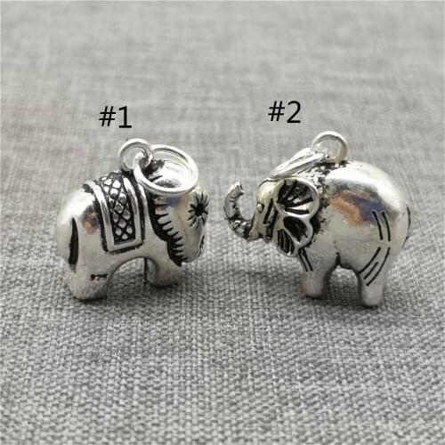 925 Sterling Silver 3D Elephant Charm Pendant for Bracelet Necklace