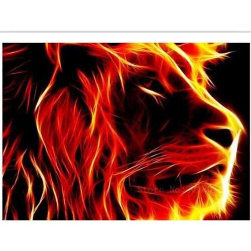 Diamond Mosaic Diy Diamond Embroidery Sunset Shining Under The Lion Diamond Painting Cross Stitch Floral Rhinestone Decoration