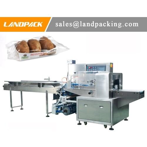 Automatic Potato With Tray Big Pillow Bag Flow Pack Machine Vegetable And Fruit Packing Machine