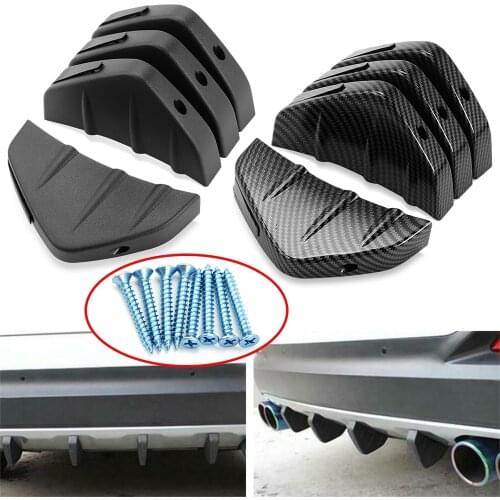 4pc Car rear bumper cast shark spoiler For LADA Granta Largus Kalina Niva Priora Vesta Xray Mazda 2 3 6 CX-5 CX-30 CX-9