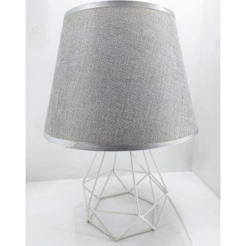 White Metal Cage Flip Silver Gray Cloth Headdress Lampshade 437289376