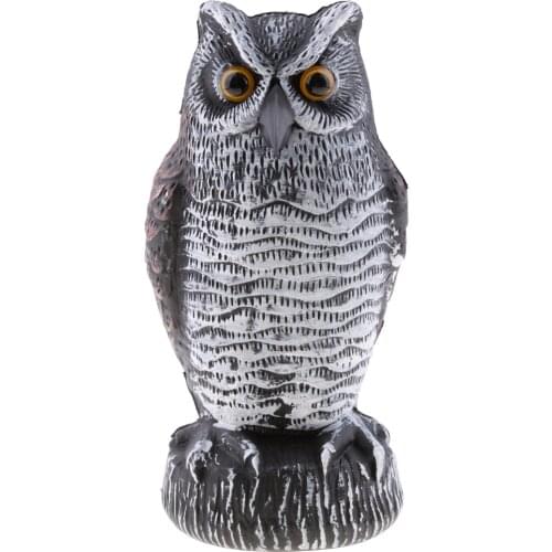 Large Owl Falcon Decoy Statue Yard Garden Crow Scarecrow Outdoor Deterrent Pest Control Accessories