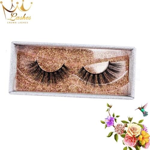 CrownLashes lady cosmetics makeup tool 6d mink false eyelashes offer custom lables and boxes