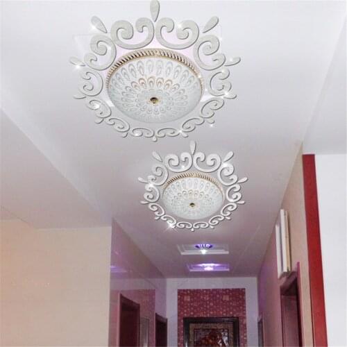 Decorative Border Acrylic Mirror Wall Stickers Ceiling Light Decor Bedroom Living Room Home Decoration Accessories