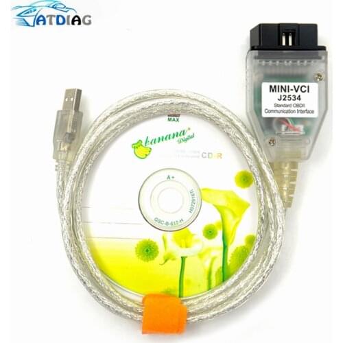 2021 New Arrival Mini-VCI J2534 FOR T-OYOTA TIS Techstream V15.00.028 FTDI FT232RL Diagnostic Cable MINI VCI with 22pin